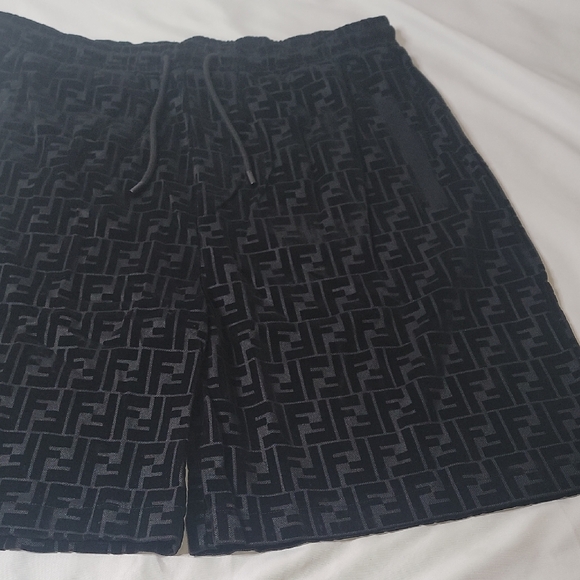 Fendi Black Bermudas Monogram Shorts - Picture 2 of 4